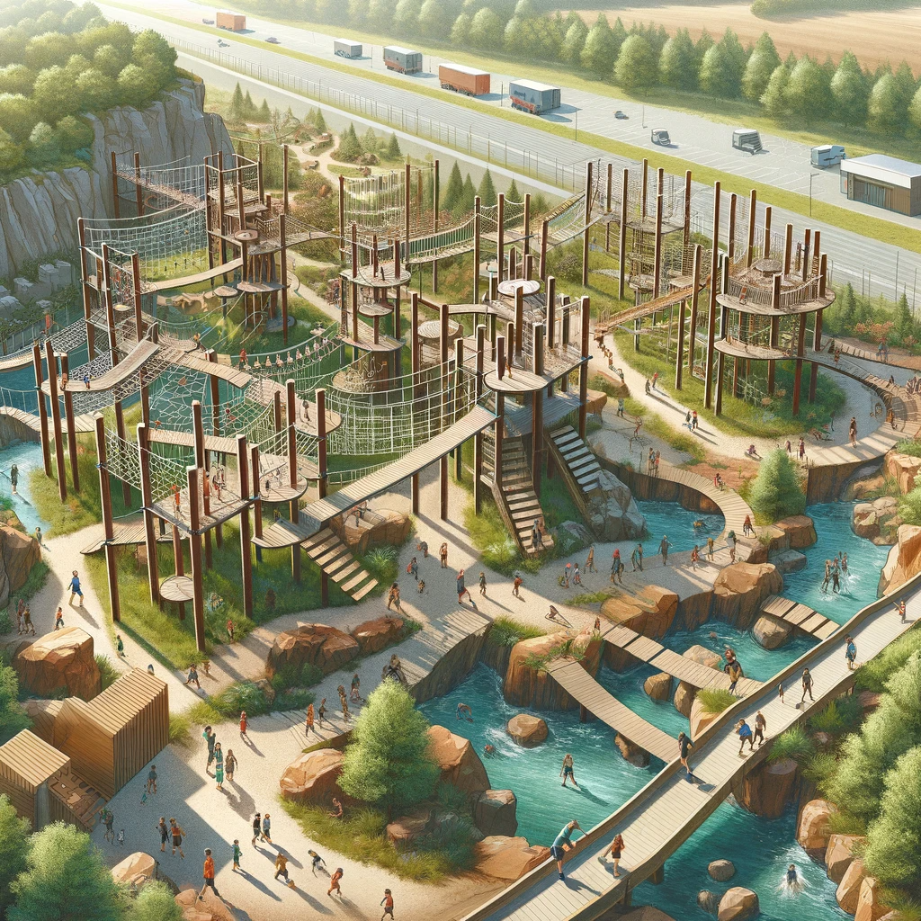 Adventure trails with obstacle courses