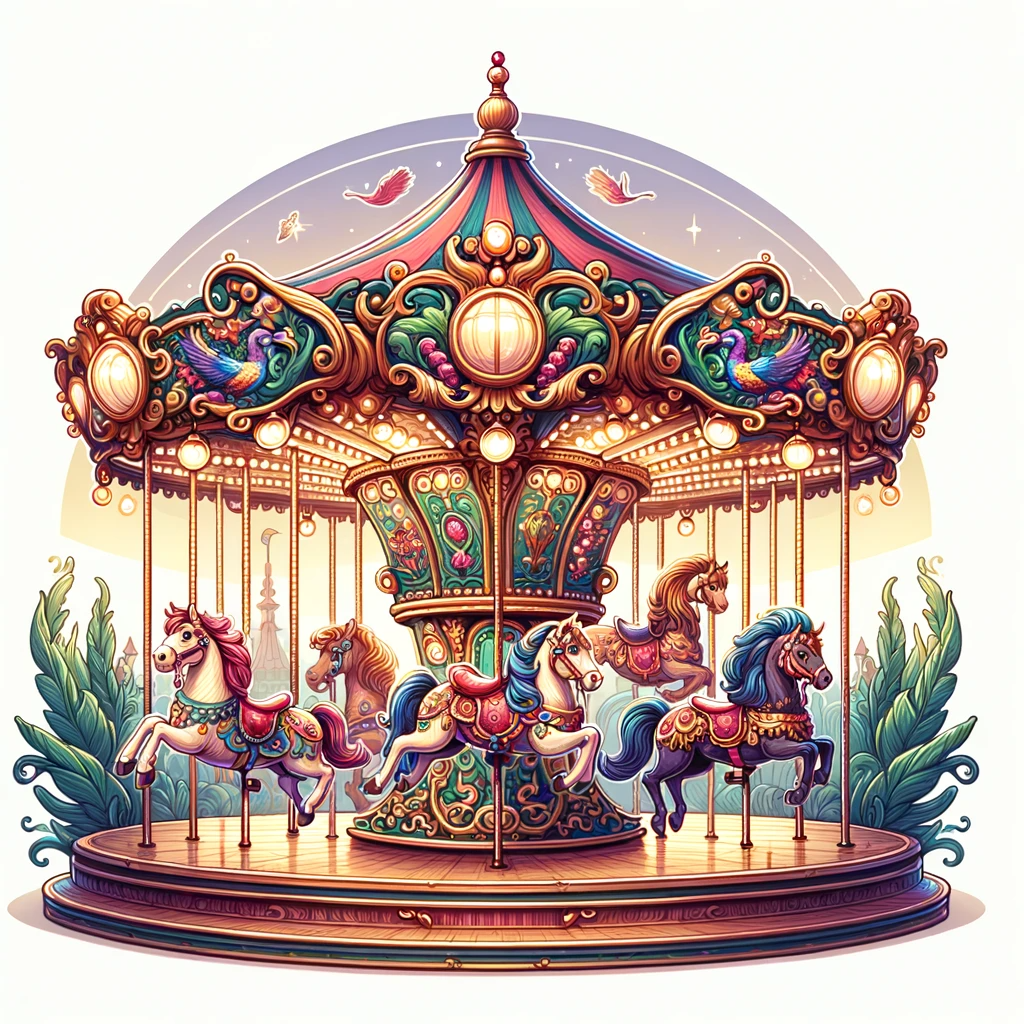 Charming merry-go-round at 'Carousel Cove'
