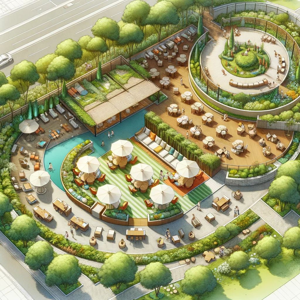 Tranquil relaxation zones in the park