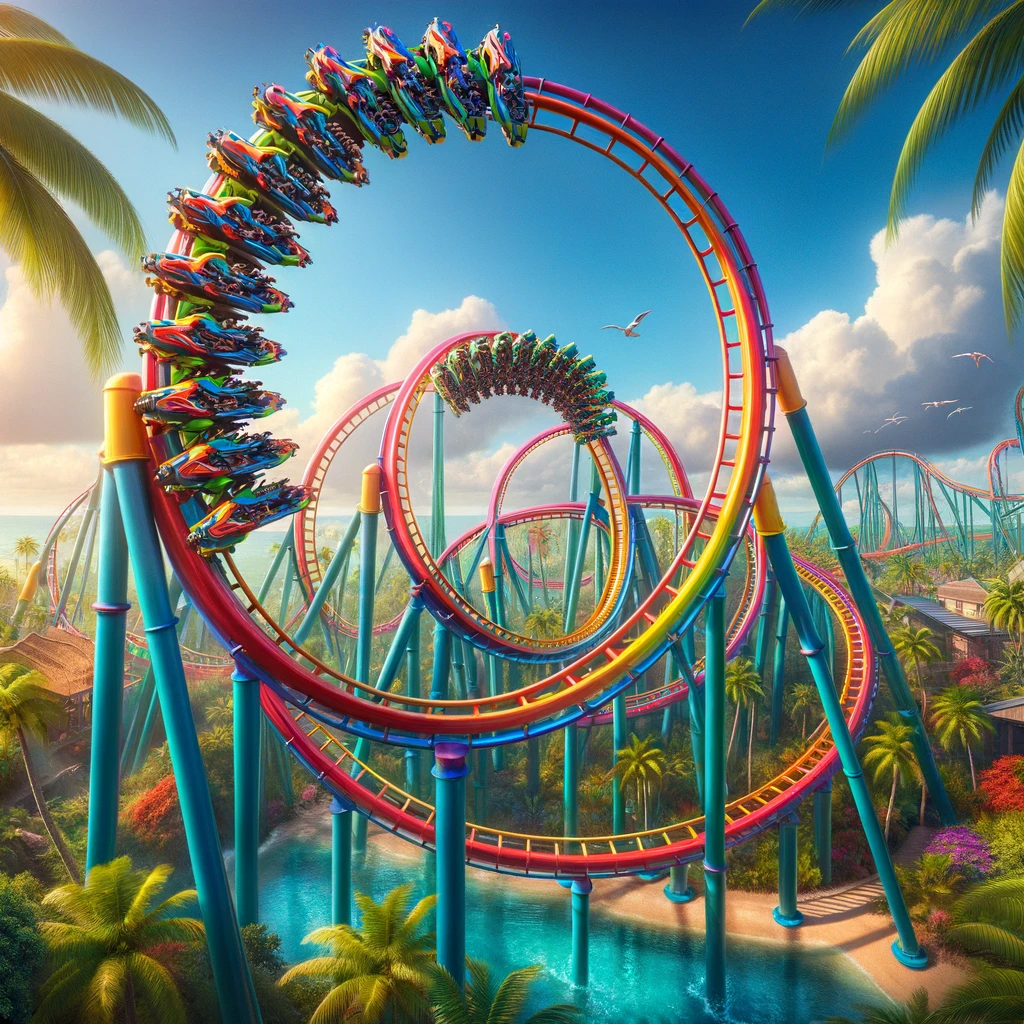 Exciting roller coaster rides at 'Thrill Mountain'